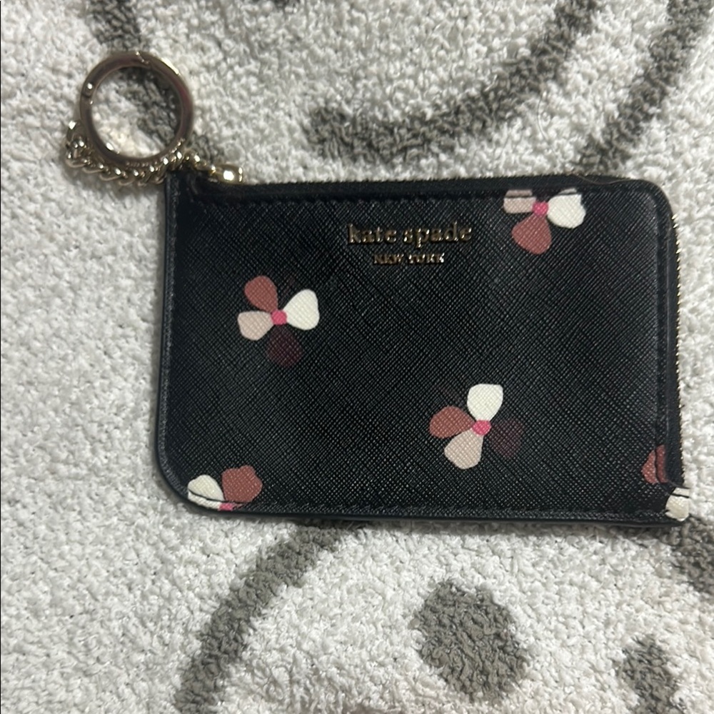Kate Spade Black Floral Wristlet